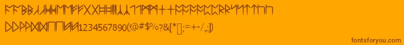 Standardcelticrune Font – Brown Fonts on Orange Background