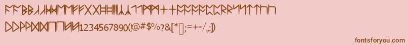 Standardcelticrune Font – Brown Fonts on Pink Background