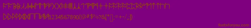 Standardcelticrune-Schriftart – Braune Schriften auf violettem Hintergrund