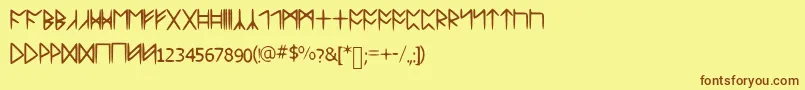 Standardcelticrune Font – Brown Fonts on Yellow Background