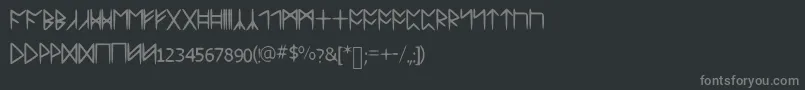 フォントStandardcelticrune – 黒い背景に灰色の文字