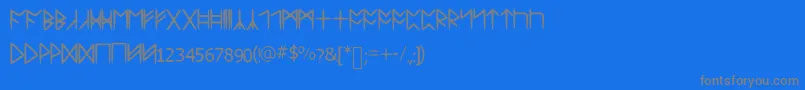Standardcelticrune-Schriftart – Graue Schriften auf blauem Hintergrund