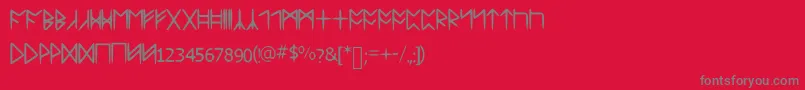 Standardcelticrune Font – Gray Fonts on Red Background