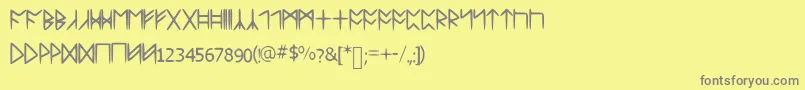 Saiba mais sobre a fonte Standardcelticrune Fonte Standardcelticrune – fontes cinzas em um fundo amarelo