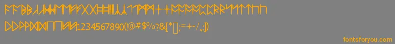 Weitere Informationen zur Standardcelticrune-Schriftart Standardcelticrune-Schriftart – Orangefarbene Schriften auf grauem Hintergrund