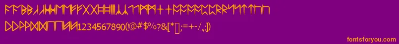 Standardcelticrune Font – Orange Fonts on Purple Background