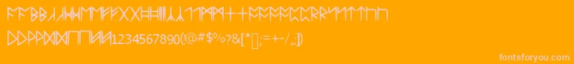 Standardcelticrune-fontti – vaaleanpunaiset fontit oranssilla taustalla