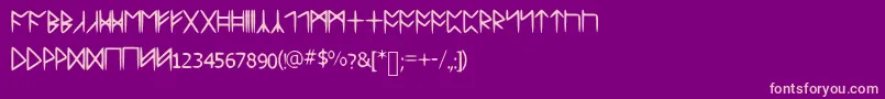 Standardcelticrune Font – Pink Fonts on Purple Background