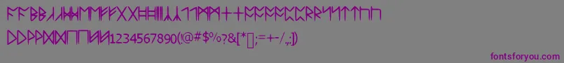 Standardcelticrune-Schriftart – Violette Schriften auf grauem Hintergrund