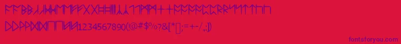 Standardcelticrune Font – Purple Fonts on Red Background