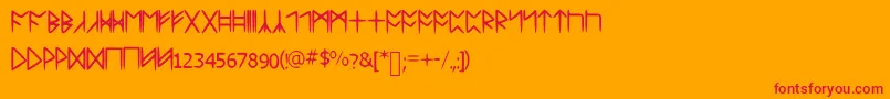 Standardcelticrune Font – Red Fonts on Orange Background