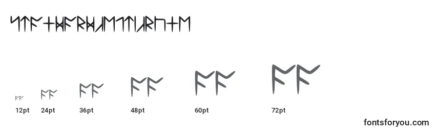 Standardcelticrune Font Sizes