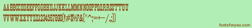 K22EurekaNofrills-fontti – ruskeat fontit vihreällä taustalla