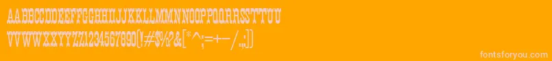 K22EurekaNofrills-Schriftart – Rosa Schriften auf orangefarbenem Hintergrund
