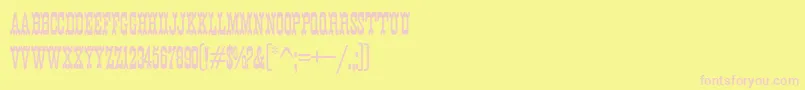 K22EurekaNofrills-fontti – vaaleanpunaiset fontit keltaisella taustalla