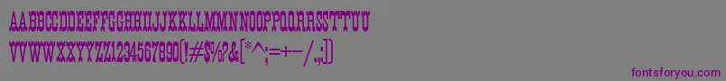 フォントK22EurekaNofrills – 紫色のフォント、灰色の背景