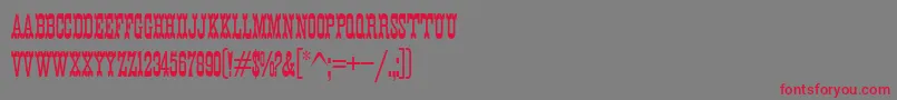 フォントK22EurekaNofrills – 赤い文字の灰色の背景
