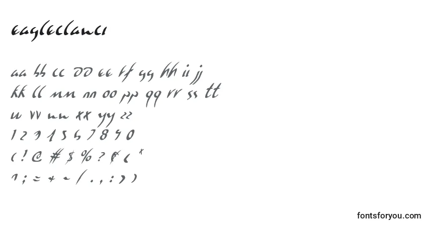 A fonte Eagleclawci – alfabeto, números, caracteres especiais