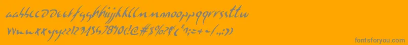 Eagleclawci-Schriftart – Graue Schriften auf orangefarbenem Hintergrund