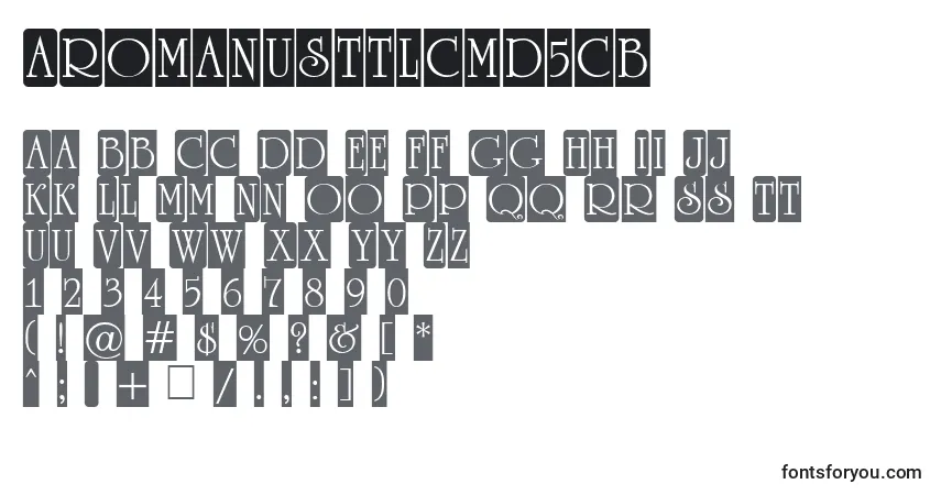 A fonte ARomanusttlcmd5cb – alfabeto, números, caracteres especiais