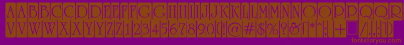 ARomanusttlcmd5cb-Schriftart – Braune Schriften auf violettem Hintergrund