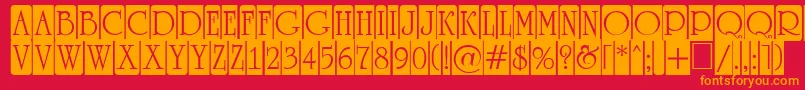 ARomanusttlcmd5cb Font – Orange Fonts on Red Background