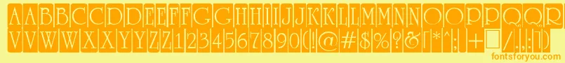 ARomanusttlcmd5cb Font – Orange Fonts on Yellow Background