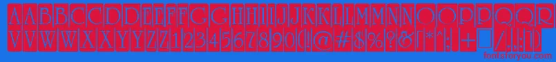 ARomanusttlcmd5cb Font – Red Fonts on Blue Background