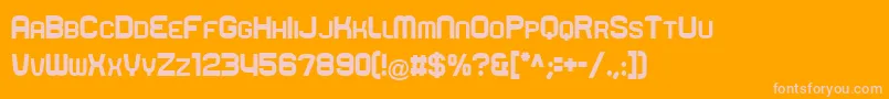 Rueck Font – Pink Fonts on Orange Background