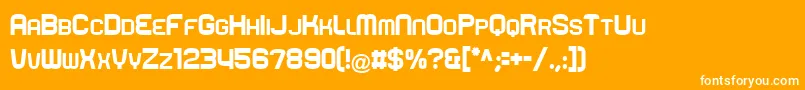 Czcionka Rueck – białe czcionki na pomarańczowym tle