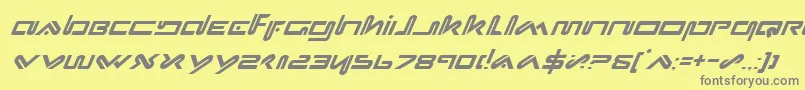 フォントXephyrItalic – 黄色の背景に灰色の文字