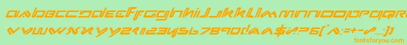 XephyrItalic Font – Orange Fonts on Green Background