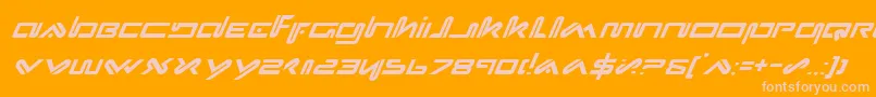 Czcionka XephyrItalic – różowe czcionki na pomarańczowym tle