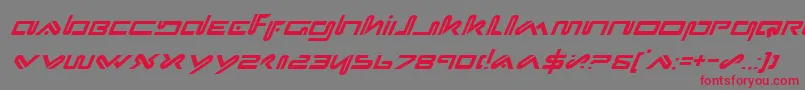 フォントXephyrItalic – 赤い文字の灰色の背景