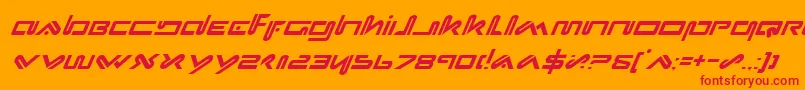XephyrItalic Font – Red Fonts on Orange Background
