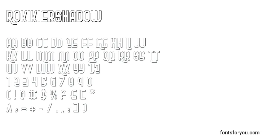 A fonte RokikierShadow – alfabeto, números, caracteres especiais