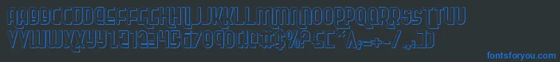RokikierShadow Font – Blue Fonts on Black Background