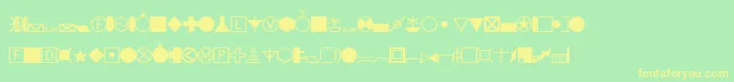 EsriAmfmSewer Font – Yellow Fonts on Green Background