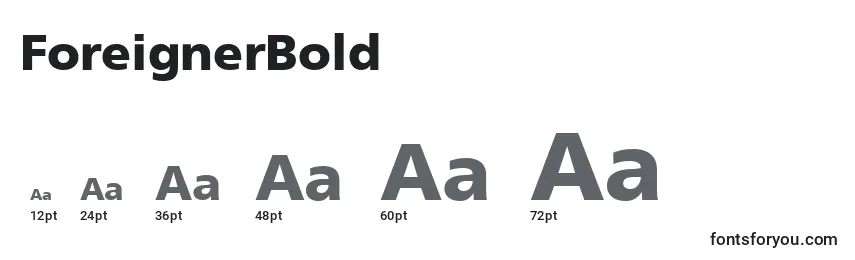 ForeignerBold Font Sizes