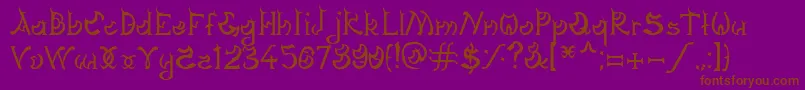 DagonGothic-Schriftart – Braune Schriften auf violettem Hintergrund