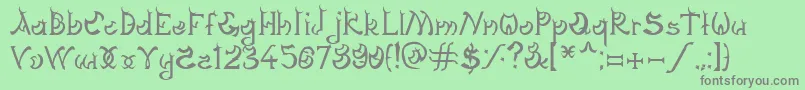 フォントDagonGothic – 緑の背景に灰色の文字