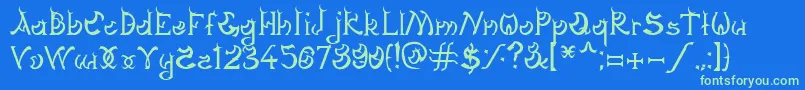 DagonGothic Font – Green Fonts on Blue Background