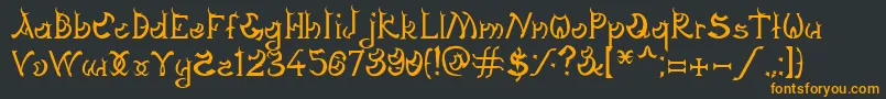 DagonGothic Font – Orange Fonts on Black Background