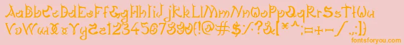 DagonGothic Font – Orange Fonts on Pink Background