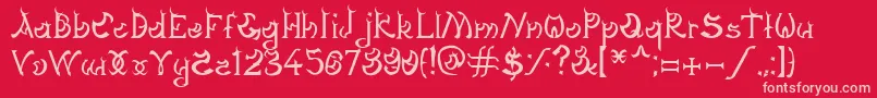 DagonGothic Font – Pink Fonts on Red Background