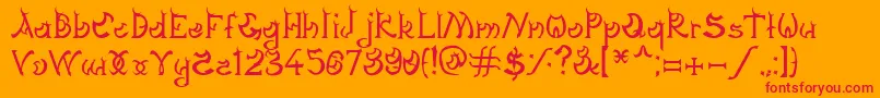 DagonGothic Font – Red Fonts on Orange Background