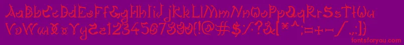 DagonGothic-Schriftart – Rote Schriften auf violettem Hintergrund