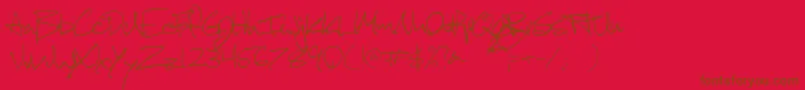 Czcionka Scotosaurus – brązowe czcionki na czerwonym tle