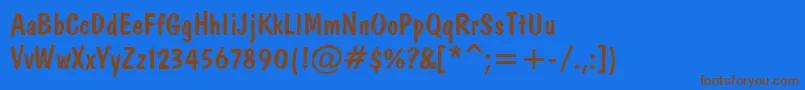 Domkrat Font – Brown Fonts on Blue Background