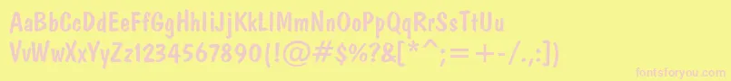 Domkrat Font – Pink Fonts on Yellow Background